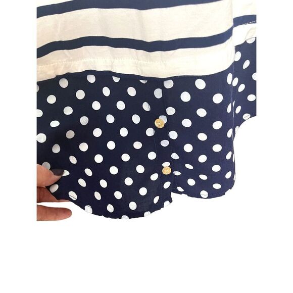 A.gain | MIXED MEDIA SHORT SLEEVE‎ T-SHIRT STRIPED NEON ACCENTS POLKA DOTS M - Picture 4 of 8